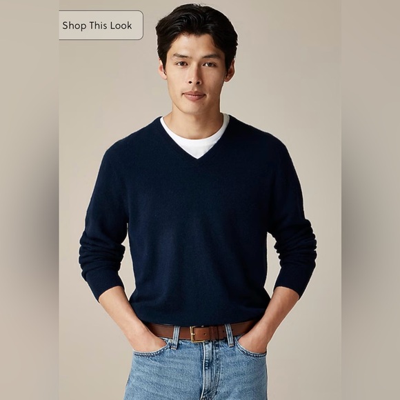 J.Crew NWOT Cashmere V-neck sweater in navy